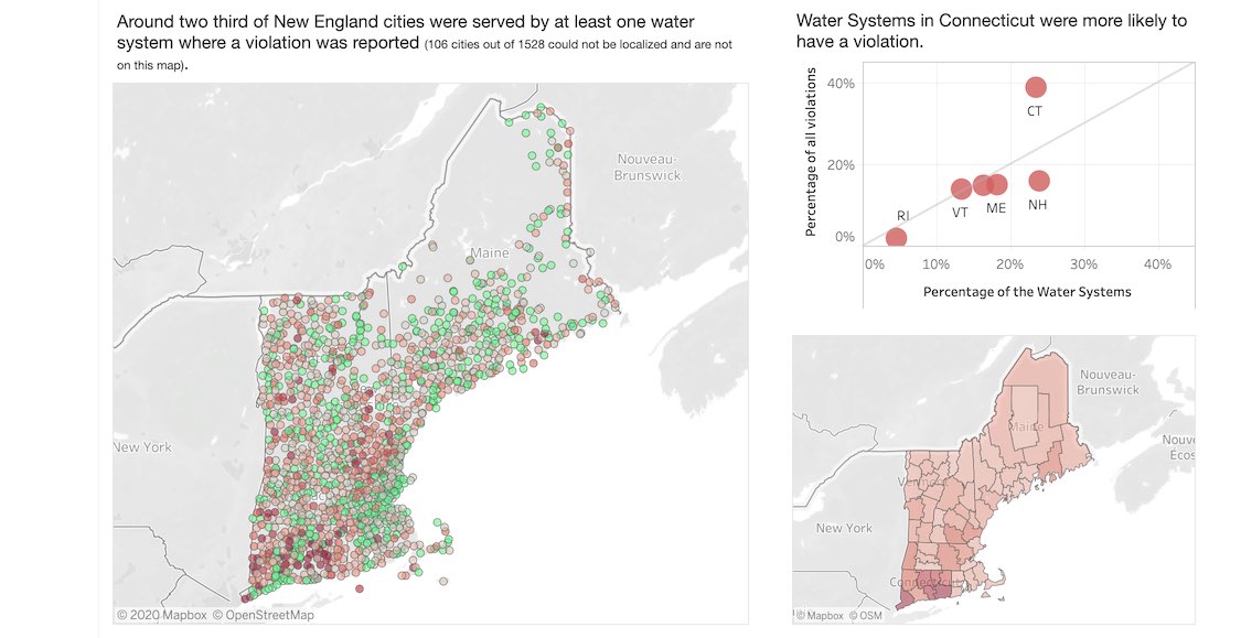 Drinking water quality violations in New England
